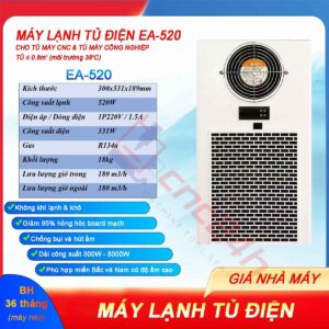 Máy lạnh tủ điện khô EA-500 EA-520 (điều hòa tủ điện) lắp cho tủ điện máy CNC. Loại bỏ lỗi máy móc chập chờn nhất là vào mùa nóng.
