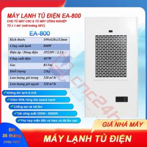 Máy lạnh tủ điện khô EA-800 (điều hòa tủ điện) lắp cho tủ điện máy CNC. Loại bỏ lỗi máy móc chập chờn nhất là vào mùa nóng.