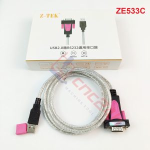 Cáp USB COM Z-TEK ZE533C (cáp USB RS232) sử dụng chip FTDI là loại chuyên dùng cho máy CNC, độ ổn định cao, không lỗi, free driver Win 7/8/10/11, LINUX
