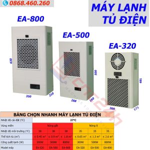 Máy lạnh tủ điện khô EA-320 330W (điều hòa tủ điện), lắp cho tủ điện máy CNC. Dải công suất lạnh: 300W, 500W, 800W... 2000W.