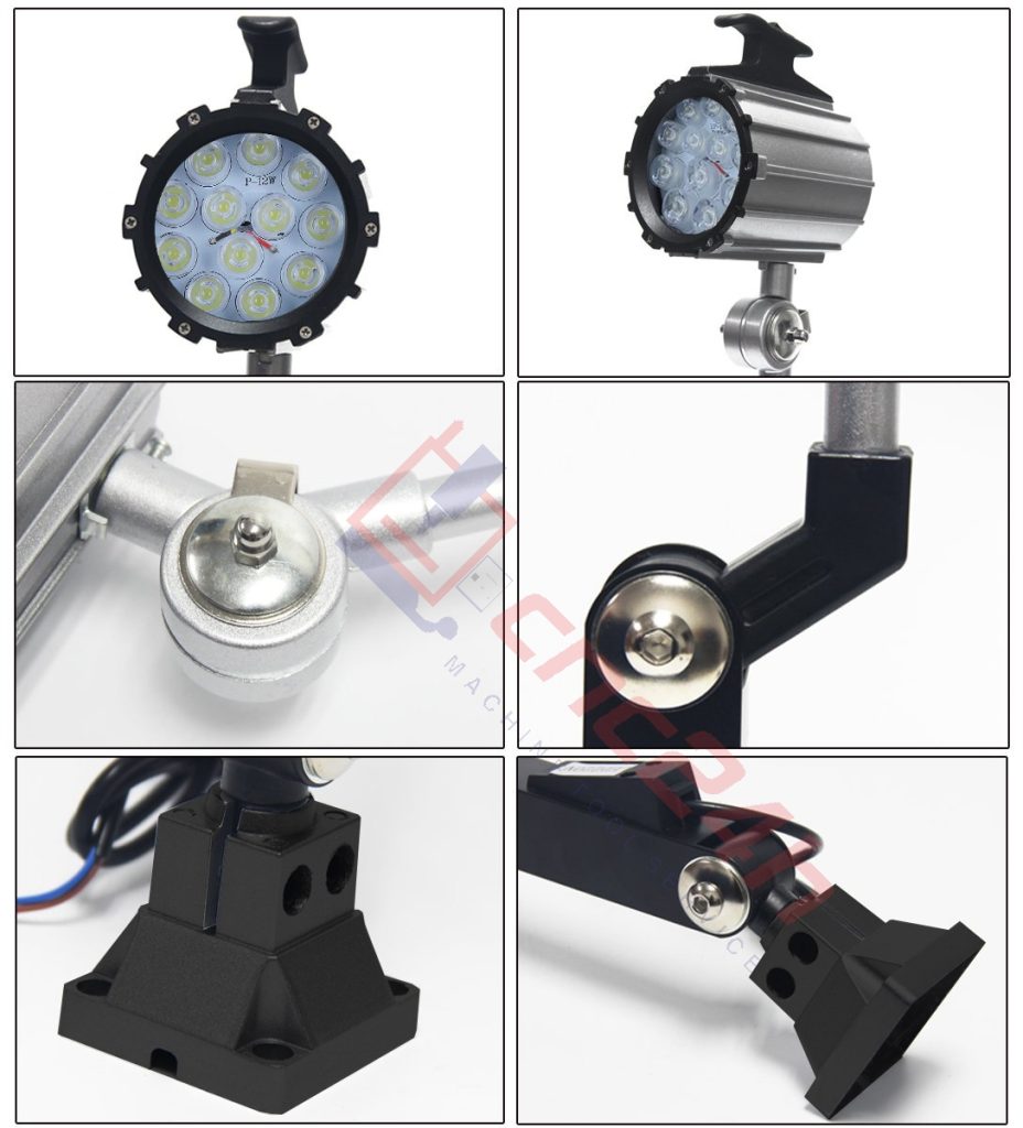 Đèn chiếu sáng máy CNC - Đèn LED cần - Đế xoay và có nhiều khớp nối, dễ dàng điều chỉnh đèn đến vị trí mong muốn - Chống nước / bụi / dầu / va đập.