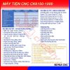 Máy tiện CNC CK6150-1000, chính hãng Borui, giá nhà máy. Mâm cặp 10inch (254mm) loại thủy lực 3 chấu, đk tiện max 500mm, hành trình tiện max 1000mm.