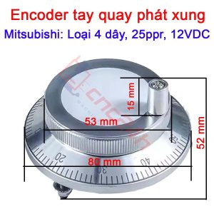Encoder tay quay phát xung được dùng thay thế cho các loại handle, hanwheel, MPG của máy phay, tiện CNC. Giải pháp điều khiển chính xác cho máy CNC, PLC