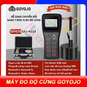 Máy đo độ cứng kim loại cầm tay Goyojo GYJ-H220 là một thiết bị đo độ cứng vật liệu chính xác, phù hợp cho ngành cơ khí, xây dựng, kiểm tra sản phẩm.