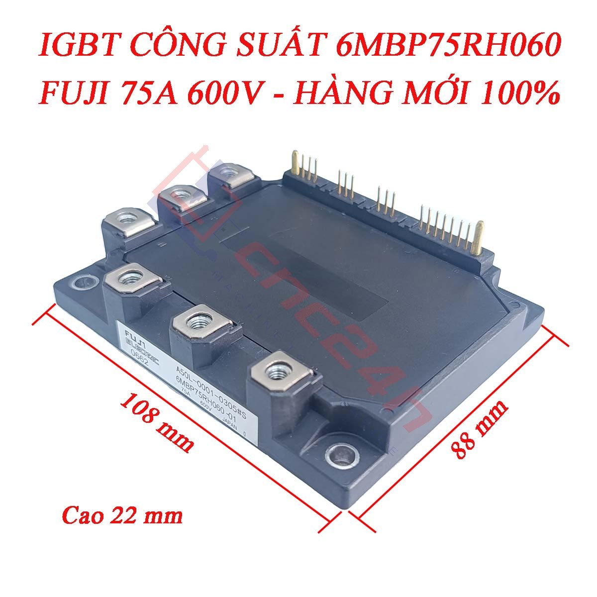 6MBP75RH060 là module IGBT công suất có dòng định mức 75A, điện áp 600V, với khả năng chịu tải ổn định và hiệu suất chuyển mạch cao. Sản phẩm được ứng dụng rộng rãi trong máy cnc, công nghiệp,...