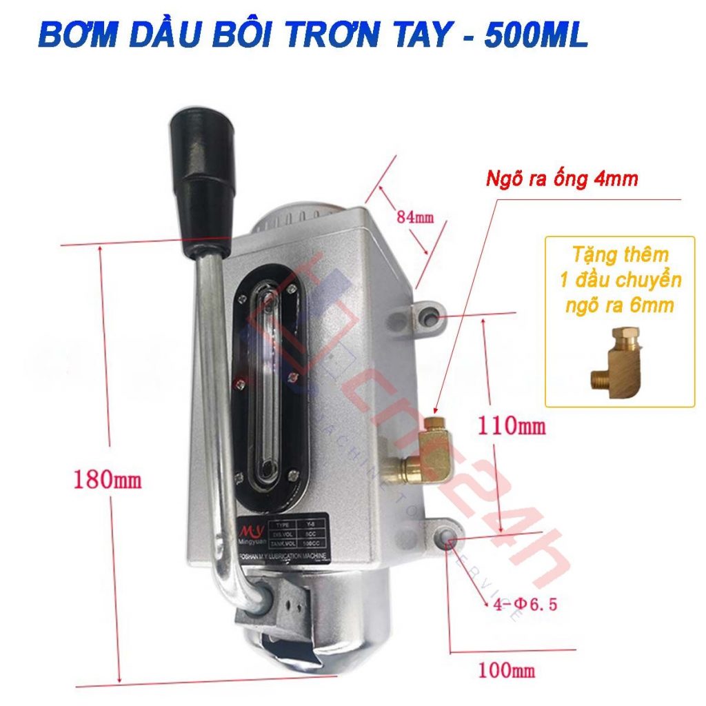 Bơm dầu tay đế nhôm đúc siêu bền, không lo nứt vỡ. Dung tích 350ml-500ml, mắt hiển thị rõ ràng. Phù hợp dầu N32-N68. Giải pháp bôi trơn thông minh cho máy CNC.