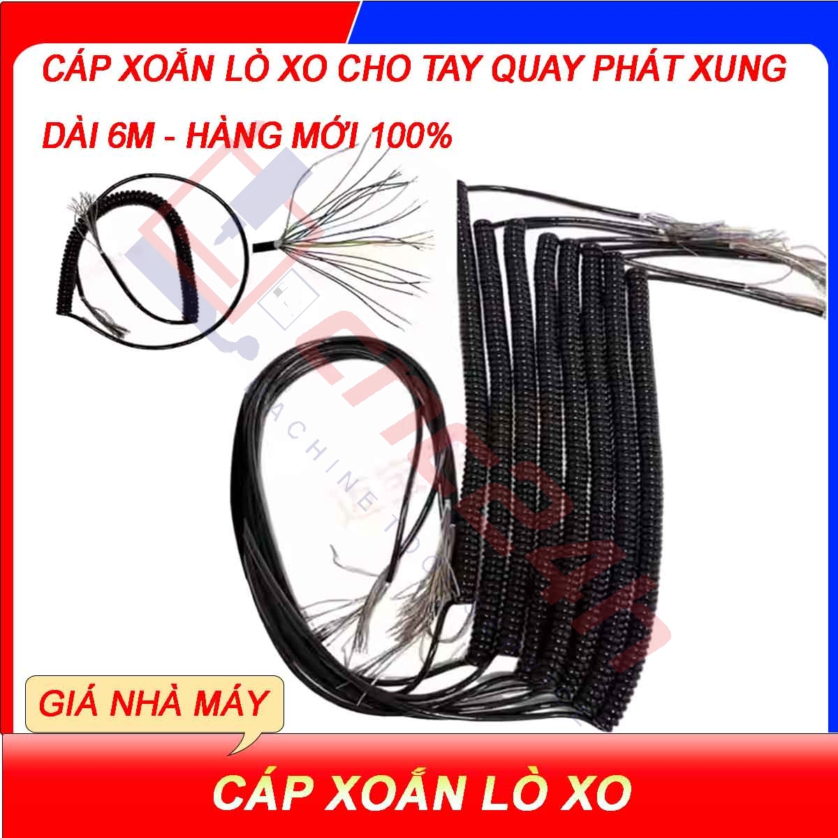 Cáp xoắn lò xo tay quay phát xung CNC – vỏ PU chống dầu cháy, lõi đồng mềm, dài 4-10m. Đàn hồi tốt, chống đứt gãy, bền bỉ. Dùng cho MPG, encoder.